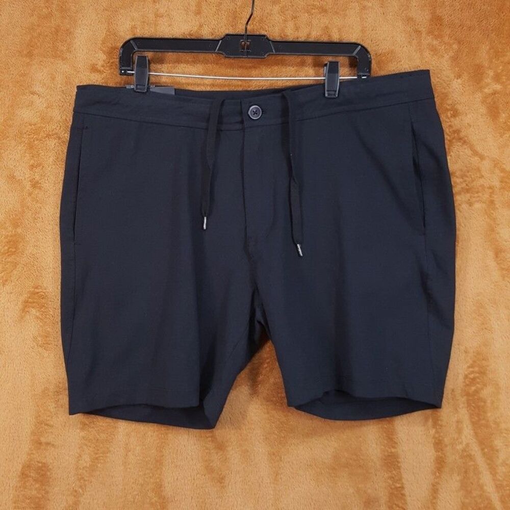HEDGE Shorts Mens XXL Black Jersey Stretch Knit Drawstring Pockets